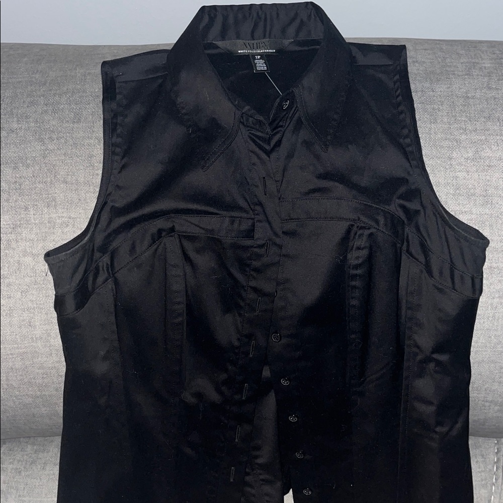 White House Black Market Black Button Down Shirt